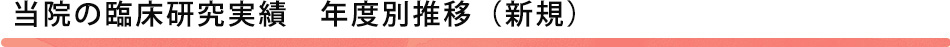 当院の臨床研究実績　年度別推移（新規）